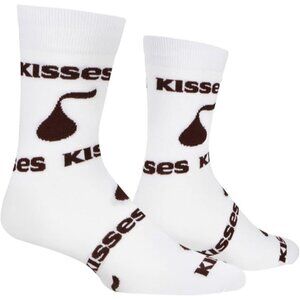Hershey's Kisses Candy Crew Socks Men's (6-12 Shoe Size) White Brown Chocolate